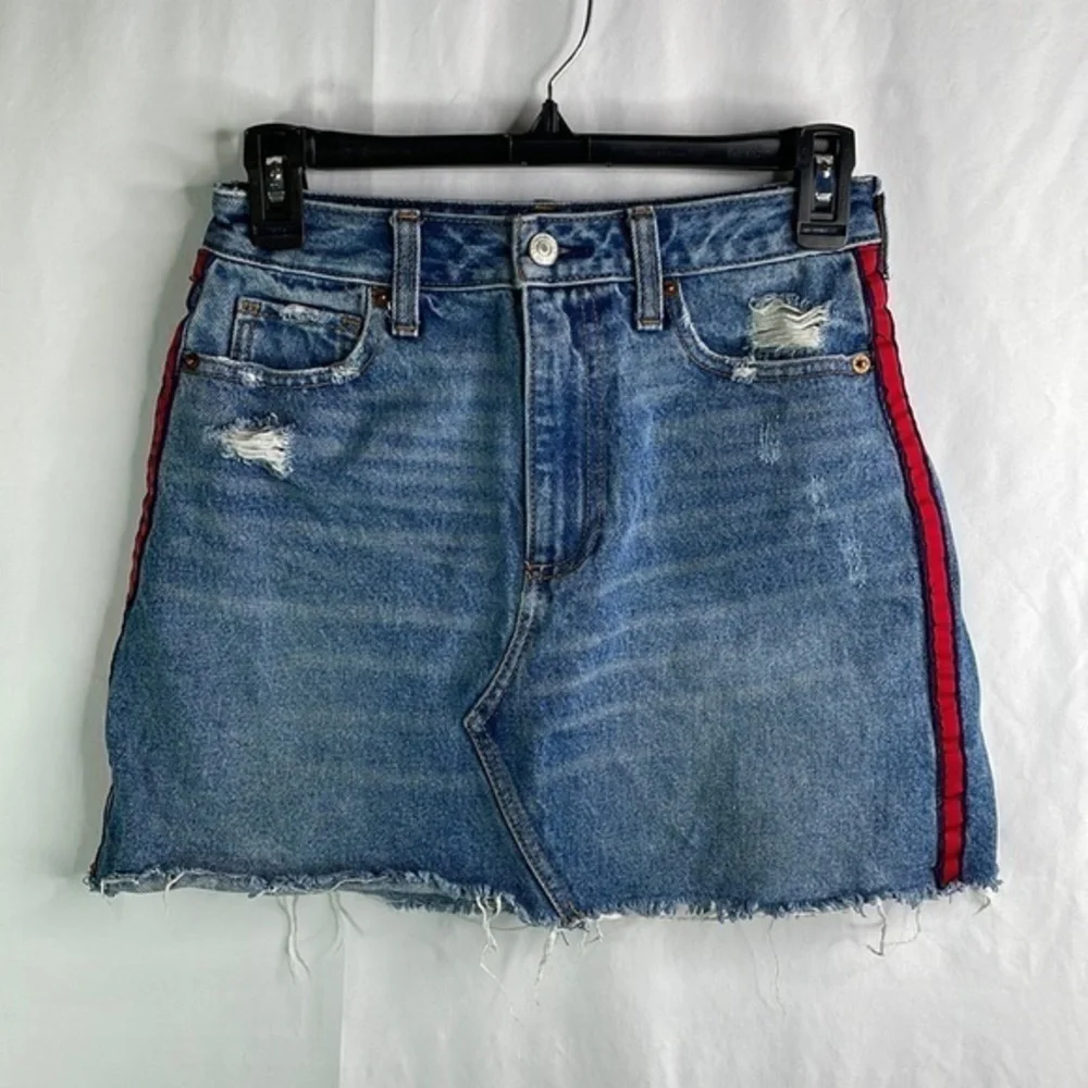 Abercrombie and Fitch Zoe natural rise, vintage A-line denim jean skirt